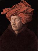Jan Van Eyck Portrait of a Man in a Turban possibly a self-portrait France oil painting artist
